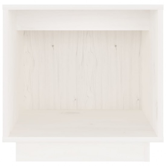 Naktinė spintelė, balta, 40x30x40cm, pušies medienos masyvas