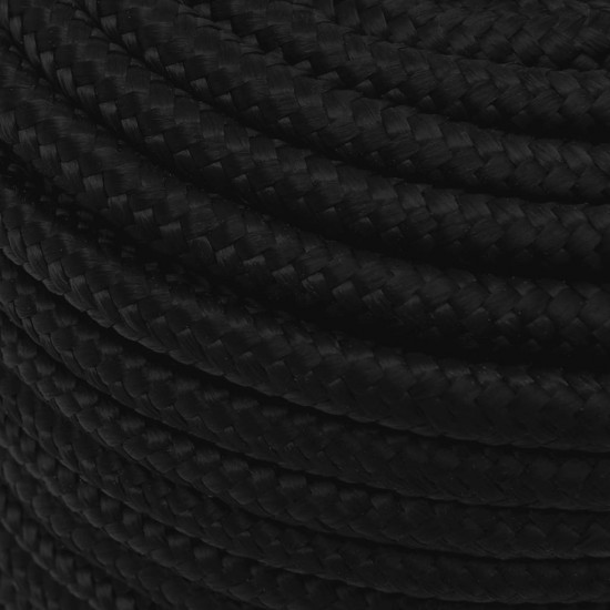 Darbo virvė, juodos spalvos, 12mm, 50m, poliesteris