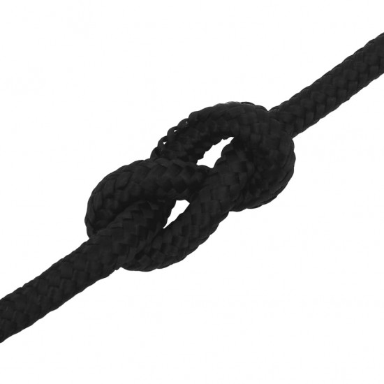Darbo virvė, juodos spalvos, 12mm, 25m, poliesteris