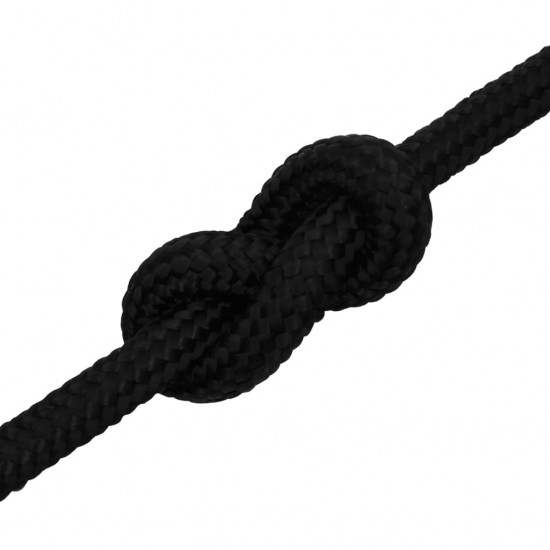 Darbo virvė, juodos spalvos, 16mm, 100m, poliesteris