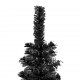 Siaura Kalėdų eglutė su LED ir žaisliukais, juoda, 180cm