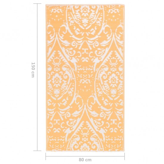 Lauko kilimas, oranžinės ir baltos spalvos, 80x150cm, PP