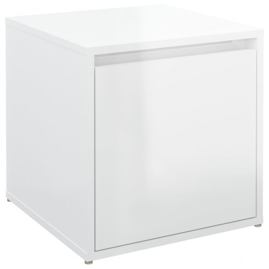 Dėžė-stalčius, balta, 40,5x40x40cm, apdirbta mediena, blizgi