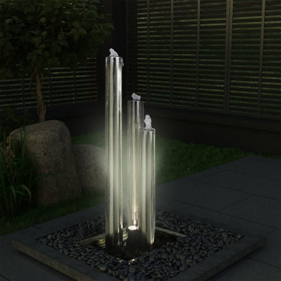 Sodo fontanas, sidabrinis, 48x34x88cm, nerūdijantis plienas