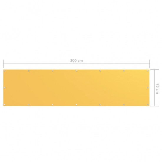 Balkono pertvara, geltonos spalvos, 75x300cm, oksfordo audinys