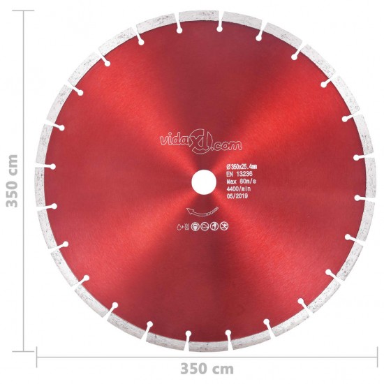 Deimantinis pjovimo diskas, plienas, 350mm