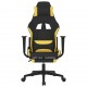 Žaidimų kėdė su pakoja, juodos ir geltonos spalvos, audinys