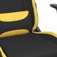 Žaidimų kėdė su pakoja, juodos ir geltonos spalvos, audinys