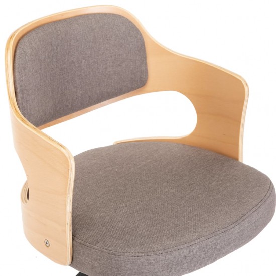 Valgomojo kėdės, 2vnt., taupe, lenkta mediena ir audinys