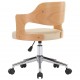 Pasukama valgomojo kėdė, kreminė, lenkta mediena/dirbtinė oda