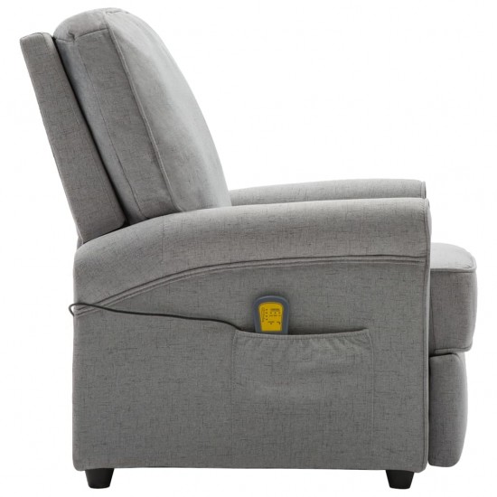 Elektrinis masažinis krėslas, šviesiai pilkos spalvos, audinys