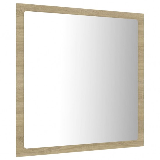 Vonios kambario LED veidrodis, ąžuolo, 40x8,5x37cm, akrilas