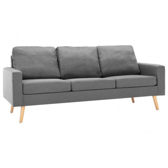 Trivietė sofa, šviesiai pilkos spalvos, audinys