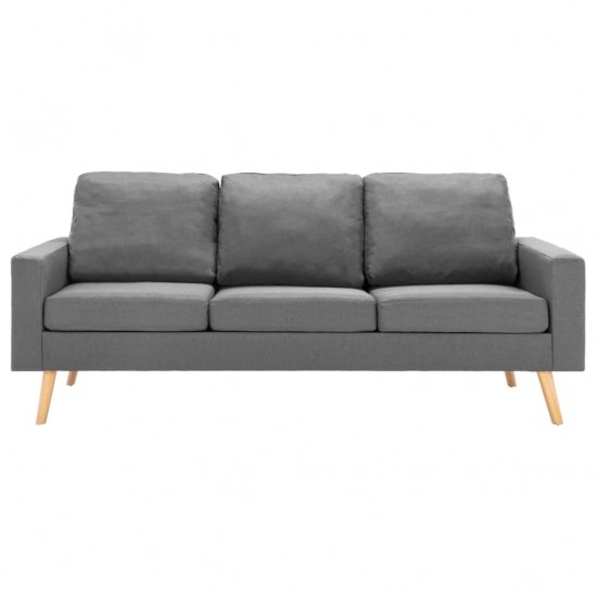 Trivietė sofa, šviesiai pilkos spalvos, audinys