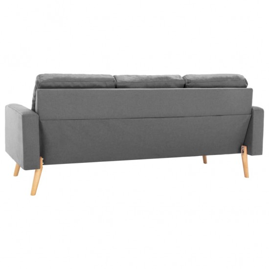 Trivietė sofa, šviesiai pilkos spalvos, audinys