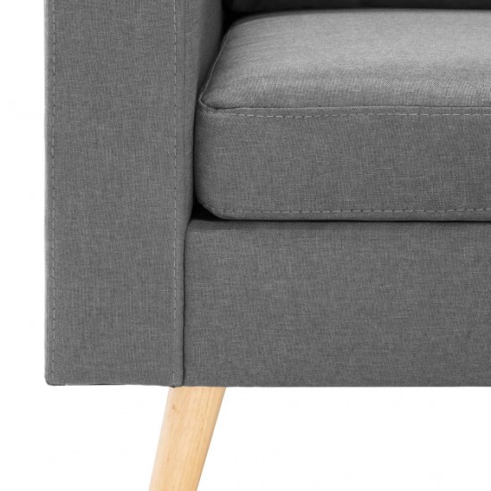 Trivietė sofa, šviesiai pilkos spalvos, audinys