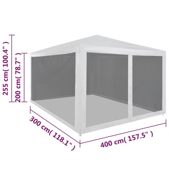 Proginė palapinė su 4 tinklinėmis šoninėmis sienelėmis, 4x3m