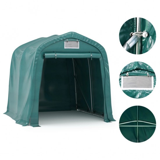 Garažas-palapinė, žalios spalvos, 1,6x2,4m, PVC (310022+310023)