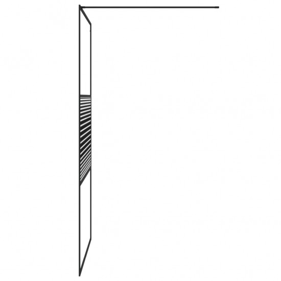 Dušo sienelė, juoda, 115x195cm, skaidrus ESG stiklas