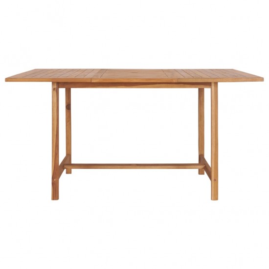 Sodo stalas, 150x150x76cm, tikmedžio medienos masyvas