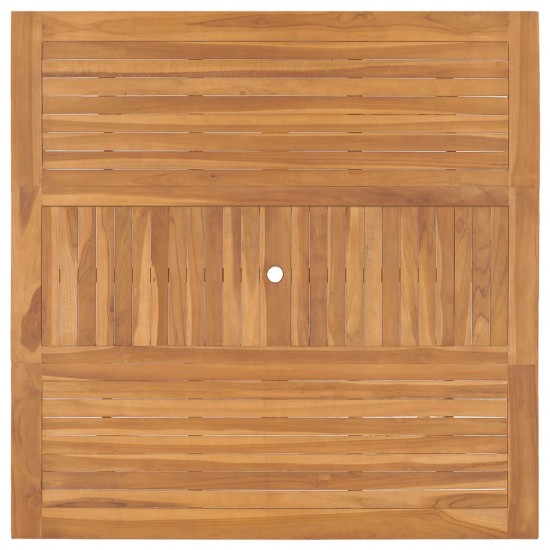 Sodo stalas, 150x150x76cm, tikmedžio medienos masyvas
