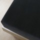 Trikotažinė paklodė su guma, juoda, 90x200cm, medvilnė