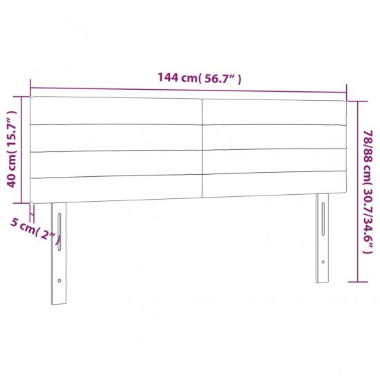 Galvūgalis su LED, mėlynos spalvos, 144x5x78/88cm, audinys