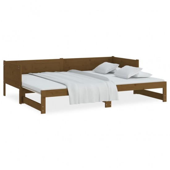 Ištraukiama lova, medaus ruda, 2x(80x200)cm, pušies masyvas