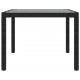 Sodo stalas, juodas, 190x90x75cm, grūdintas stiklas/poliratanas