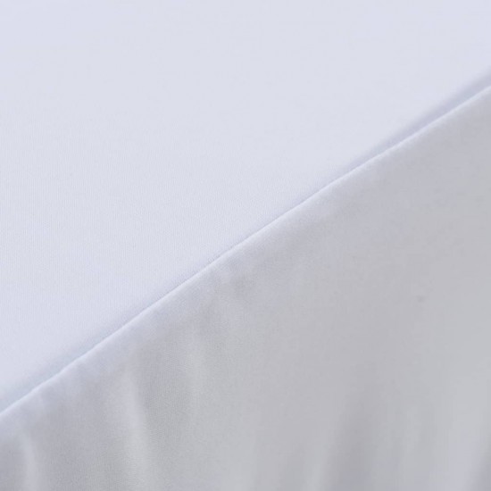 Įtempiamos staltiesės su sijonais, 2 vnt., baltos, 243x76x74 cm