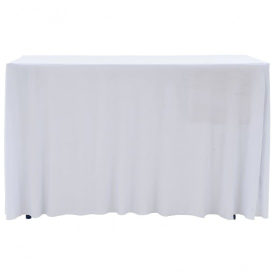 Įtemp. staltiesės su sijonais, 2 vnt., baltos, 120x60,5x74 cm