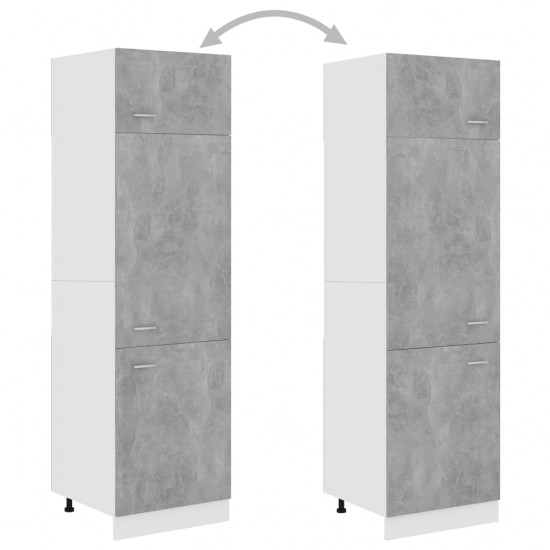 Šaldytuvo spintelė, betono pilkos spalvos, 60x57x207cm, MDP