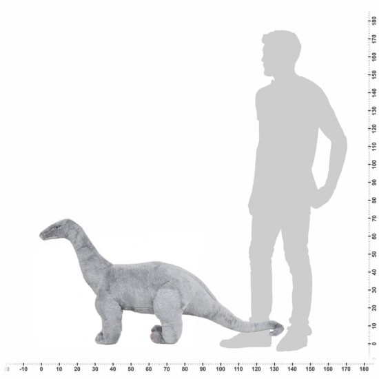 Pastat. pliušin. žaislas dinozauras brachiozauras, pilkas, XXL