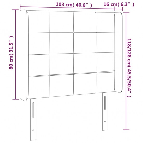 Galvūgalis su LED, tamsiai pilkas, 103x16x118/128cm, audinys