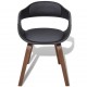 Valgomojo kėdės, 4vnt., juodos, išlenkta mediena, dirbtinė oda