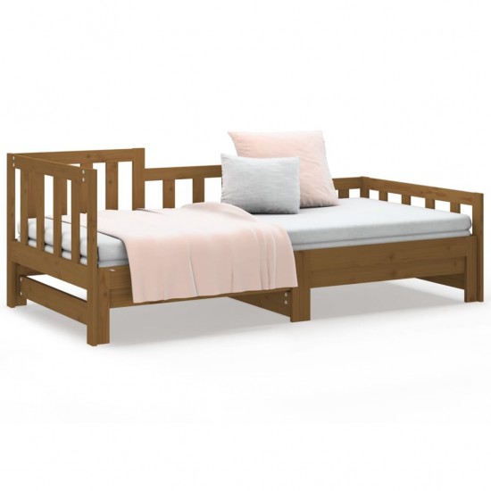 Ištraukiama lova, medaus ruda, 2x(90x200)cm, pušies masyvas