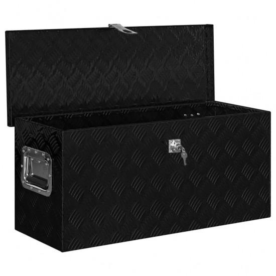 Aliuminio dėžė, juodos spalvos, 80x30x35cm