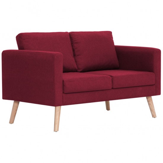 Dvivietė sofa, vyno raudonos spalvos, audinys