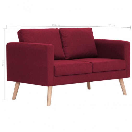 Dvivietė sofa, vyno raudonos spalvos, audinys