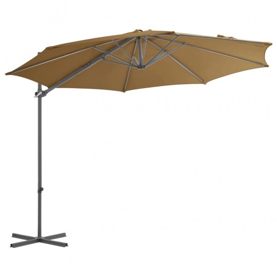 Gem. form. saulės skėtis su plien. stulp., taupe sp., 300cm