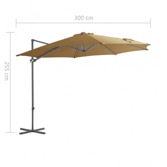 Gem. form. saulės skėtis su plien. stulp., taupe sp., 300cm