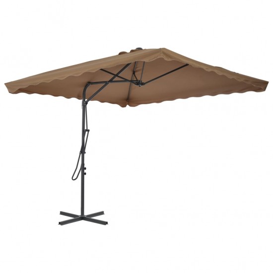 Lauko skėtis su plieniniu stulpu, taupe sp., 250x250 cm