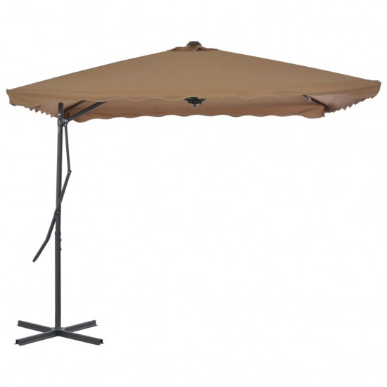 Lauko skėtis su plieniniu stulpu, taupe sp., 250x250 cm