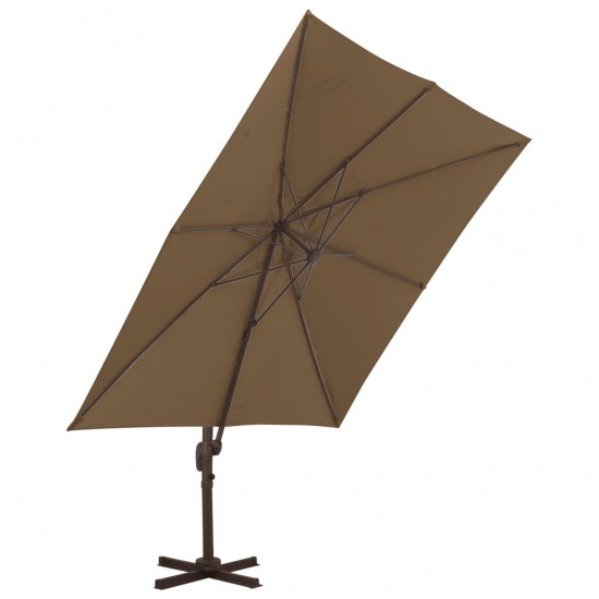 Gem. form. saulės skėtis su alium. stulp., taupe sp., 300x300cm