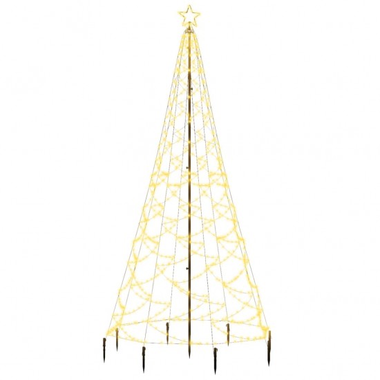 Kalėdų eglutė su metaliniu stulpu, 3m, 500 šiltų baltų LED