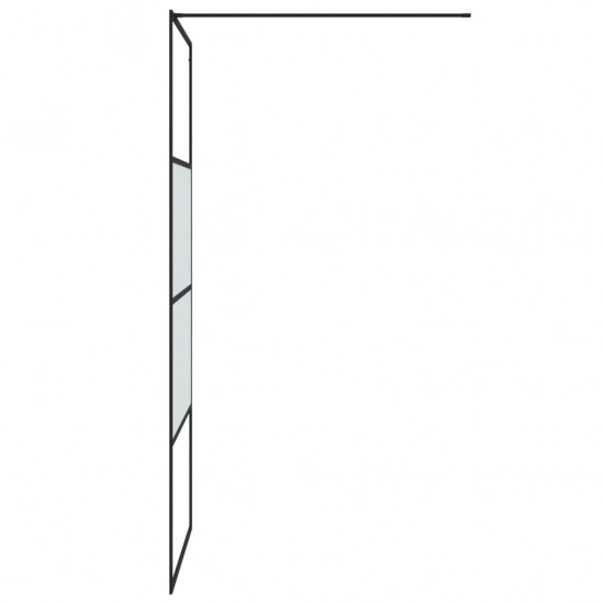 Dušo sienelė, juoda, 90x195cm, ESG stiklas, pusiau matinė