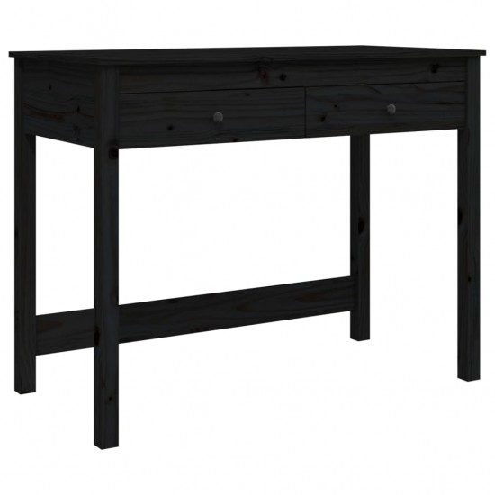 Rašomasis stalas su stalčiais, juodas, 100x50x78cm, pušis