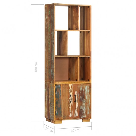 Knygų lentyna, 60x35x180cm, perdirbtos medienos masyvas