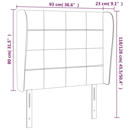 Galvūgalis su auselėmis, juodas, 93x23x118/128cm, audinys