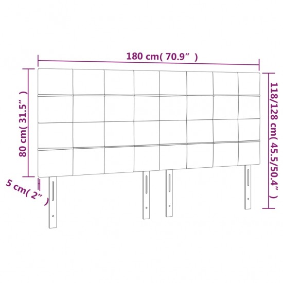 Galvūgalis su LED, juodos spalvos, 180x5x118/128cm, audinys